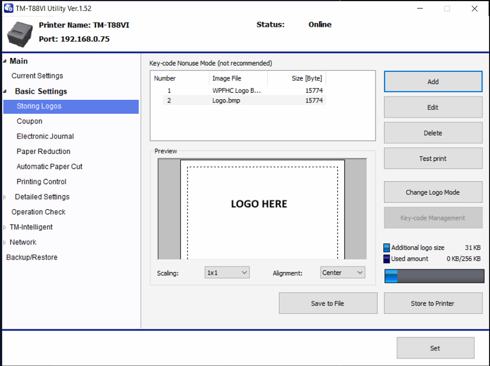 Epson TM-T88IV Logo